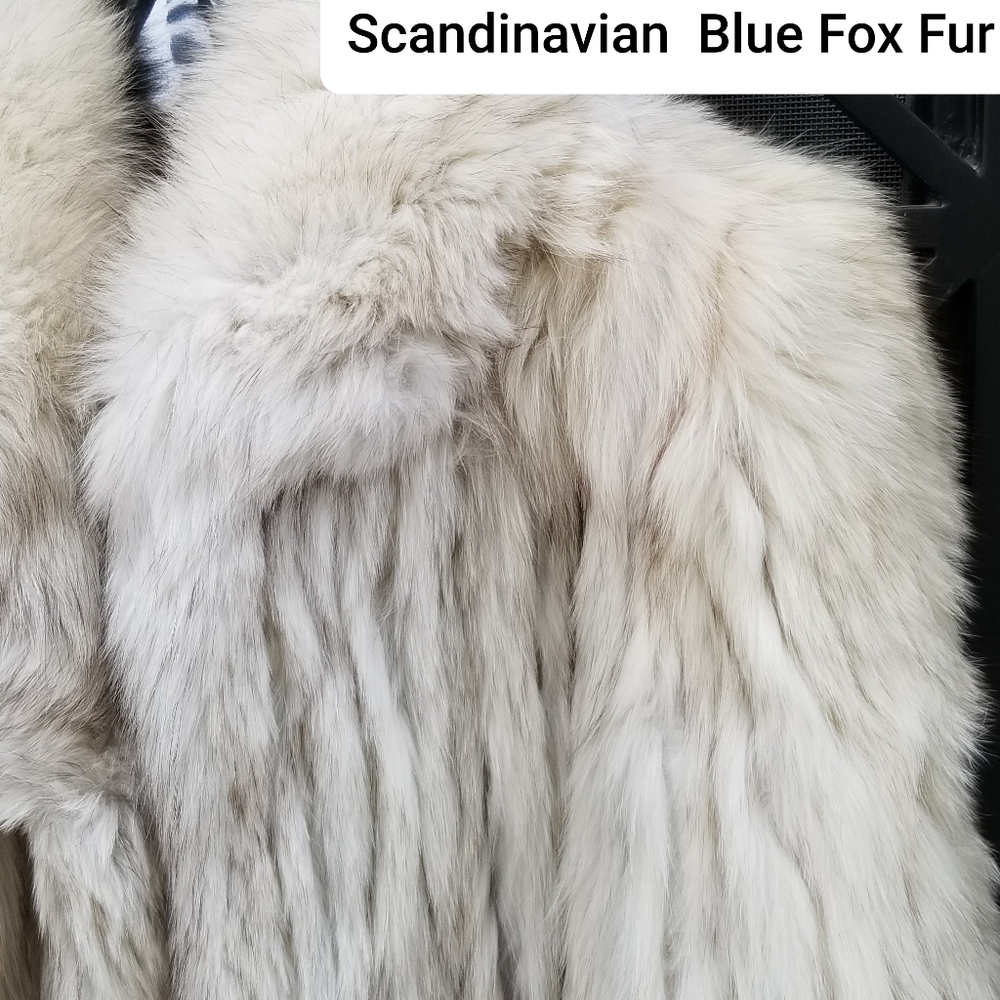 Vintage Scandinavian Blue Fox Fur Coat